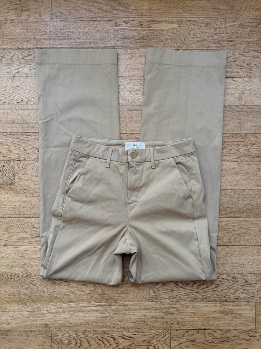 Elims Malibu Beige Straight Leg Trousers Quiet Luxury Office Siren Boho Pants